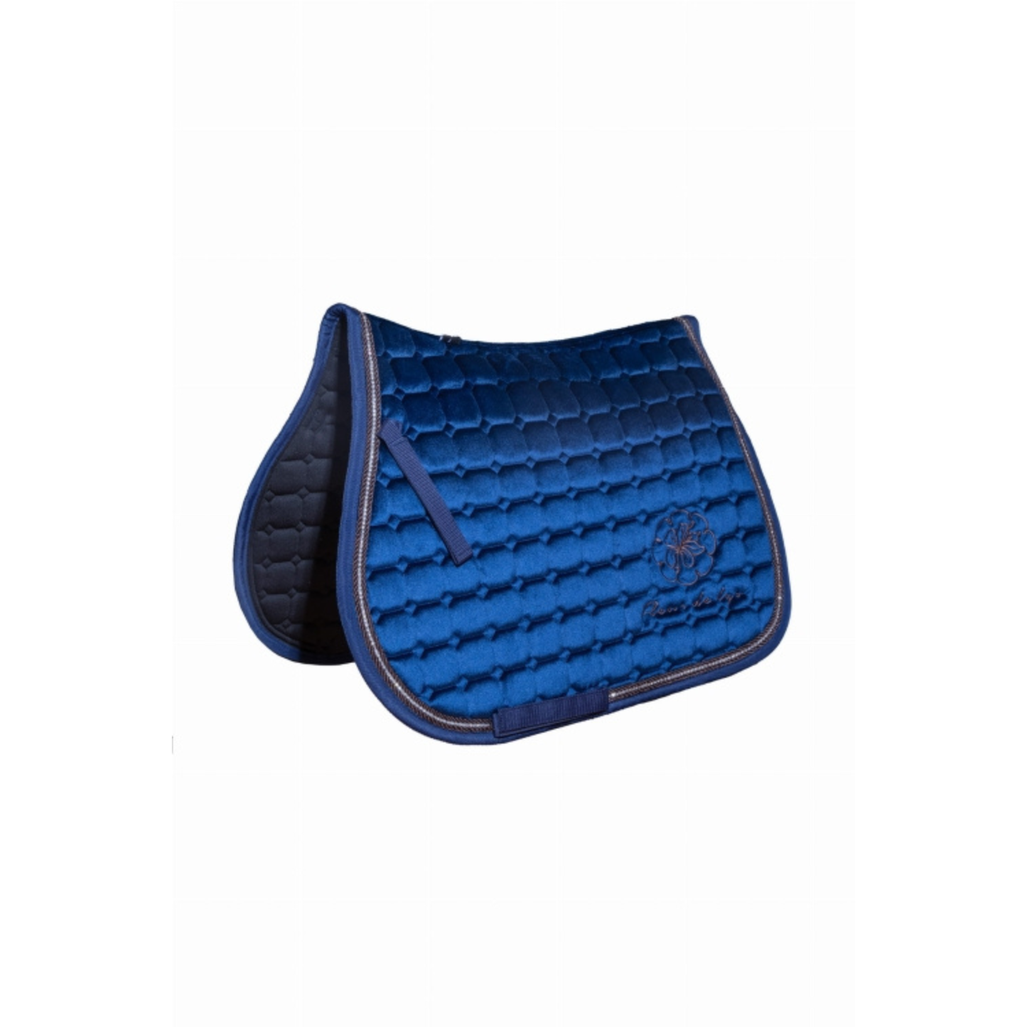 Fleur De Lys Saddle Pad Velvet Diamonds - Navy/Choco