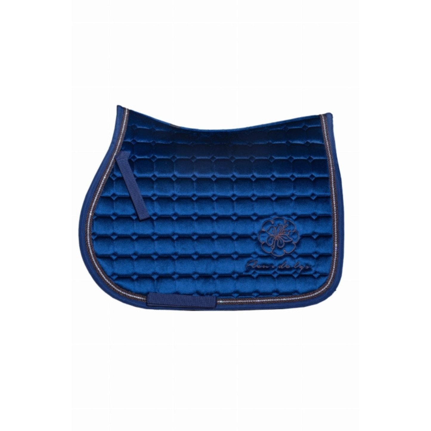 Fleur De Lys Saddle Pad Velvet Diamonds - Navy/Choco