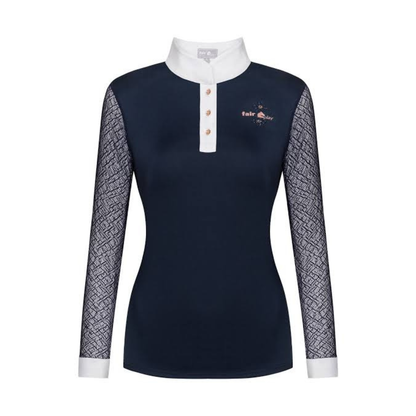 FairPlay Cecile Navy Rose Gold Long Sleeve Shirt - EU42(14) Only
