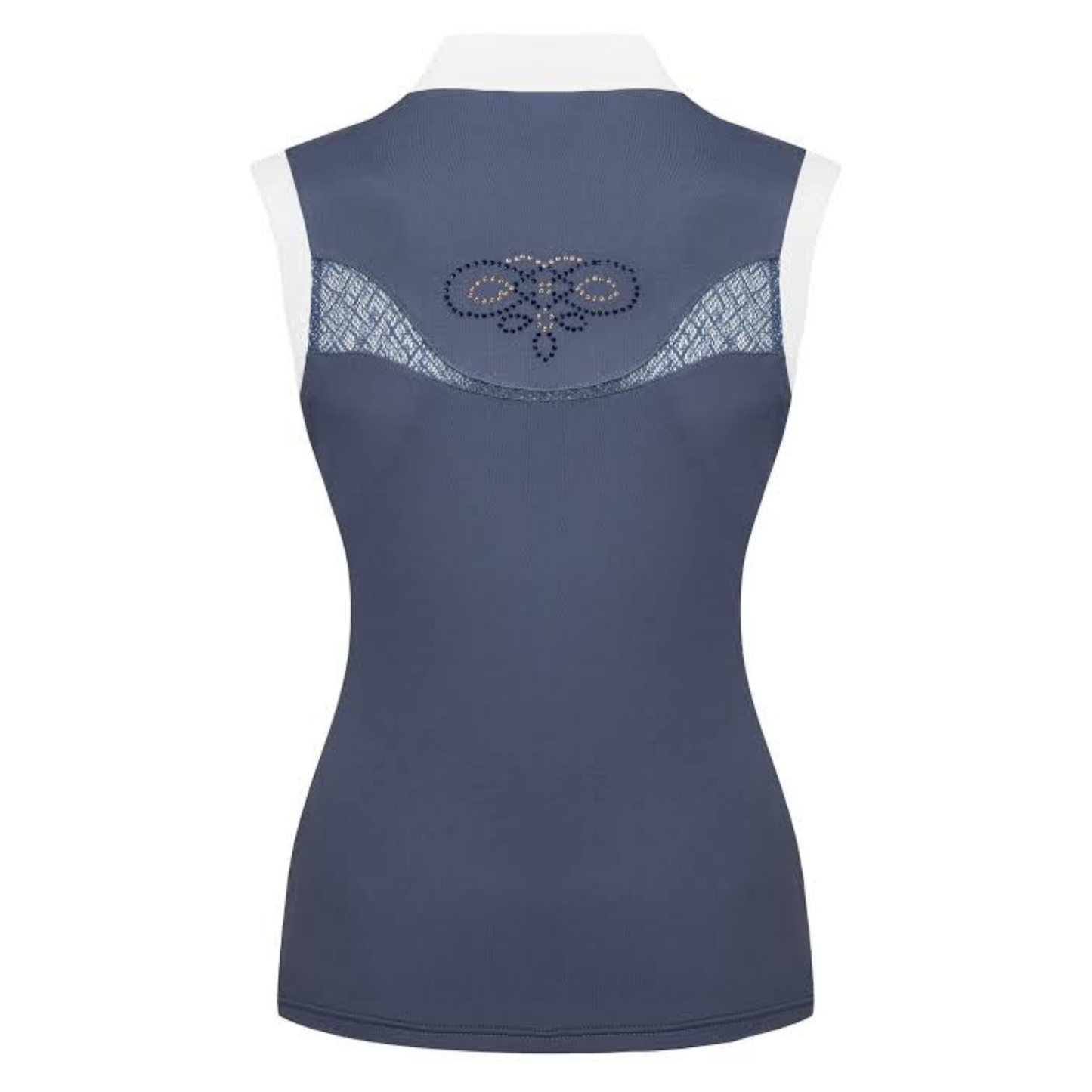 FairPlay Cecile Steel Blue Rose Gold Sleeveless Shirt