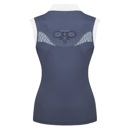 FairPlay Cecile Steel Blue Rose Gold Sleeveless Shirt