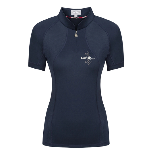 FairPlay Paula Short Sleeve Shirt - Size EU34 (AU6) Navy Only