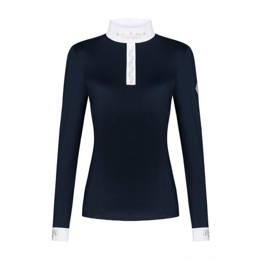 FairPlay Meredith Chic Long Sleeve Competition Shirt - Size EU38 Navy Only