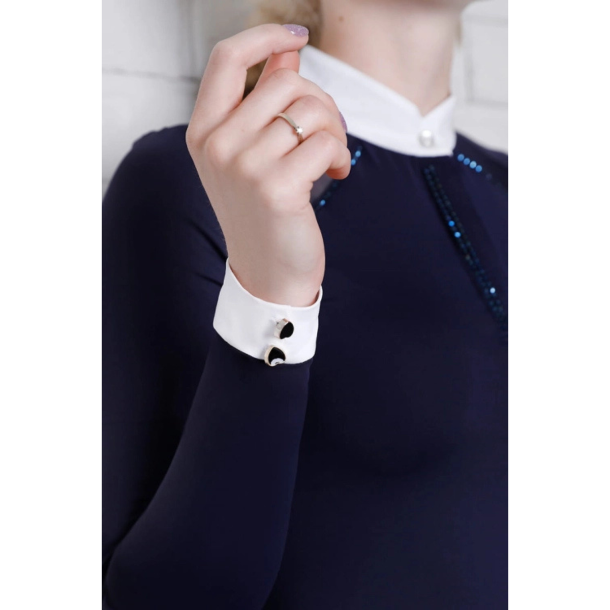 Fleur De Lys Poppy LS Shirt - Navy