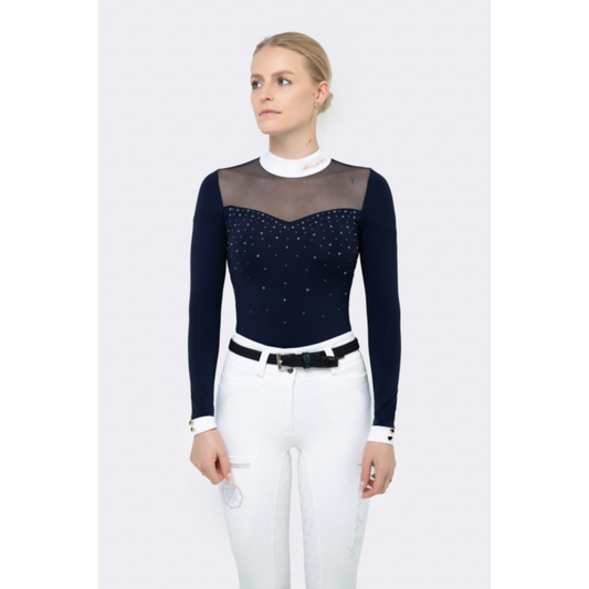 Fleur De Lys Bergamot Long Sleeve Shirt - Navy