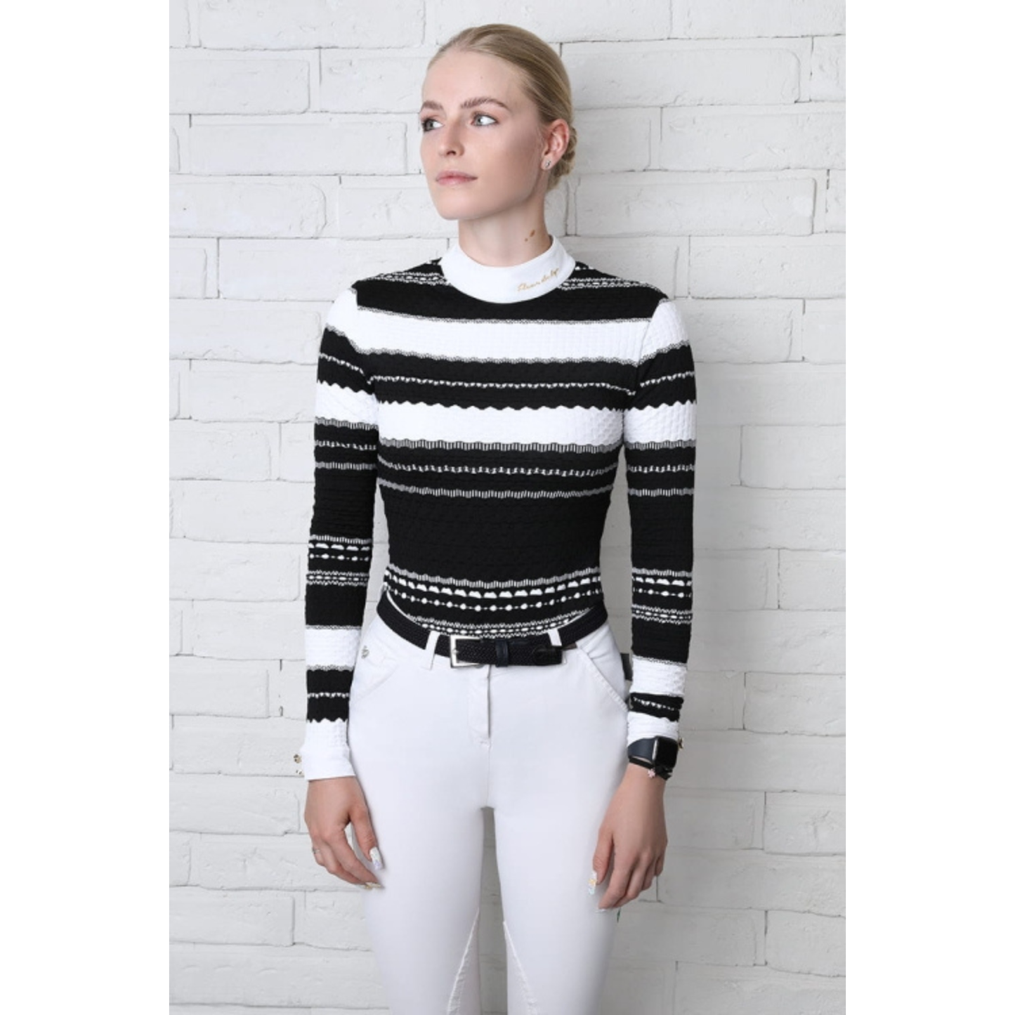 Fleur De Lys Chamomile Long Sleeve Shirt - Black