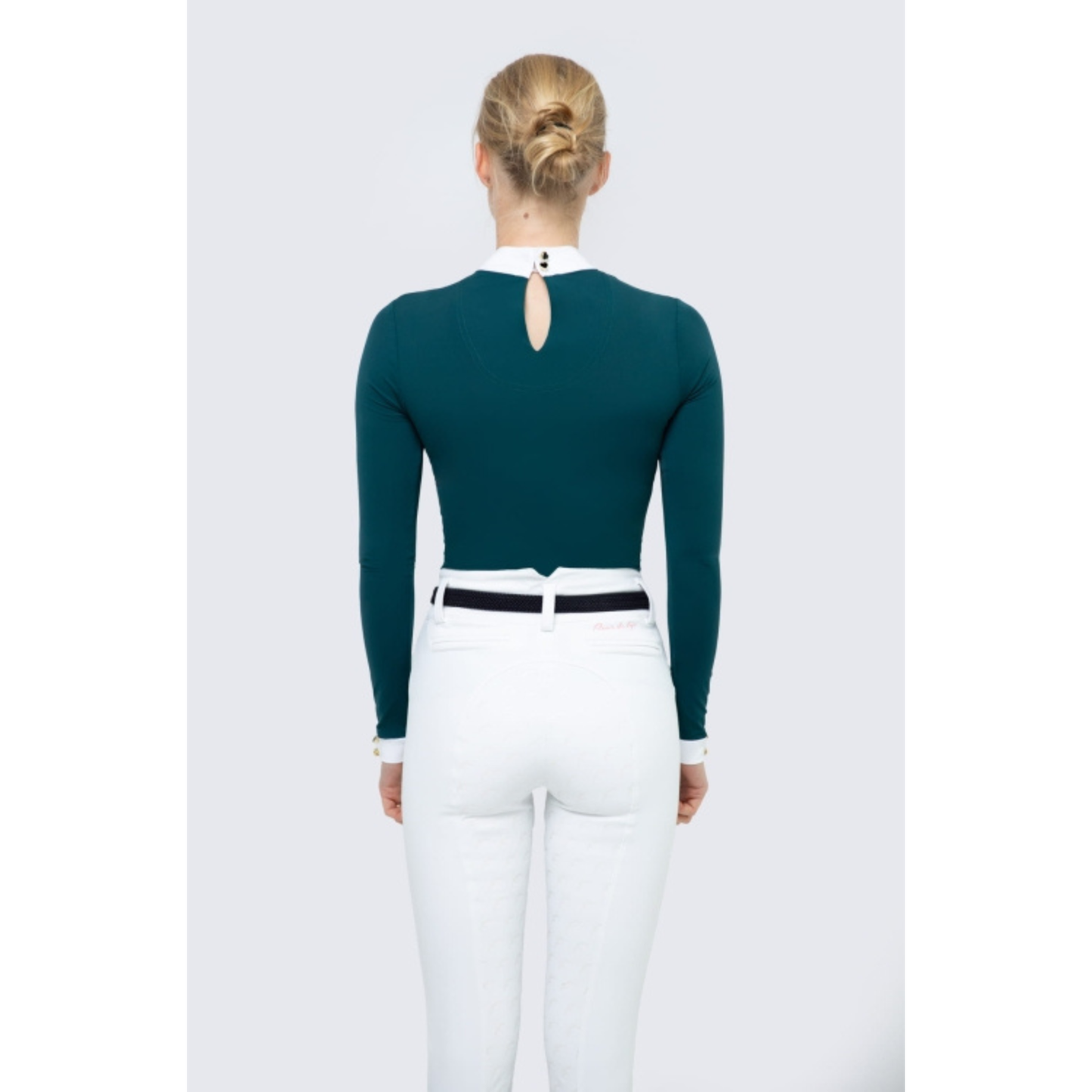 Fleur De Lys Gerbera Long Sleeve Shirt - Emerald Green