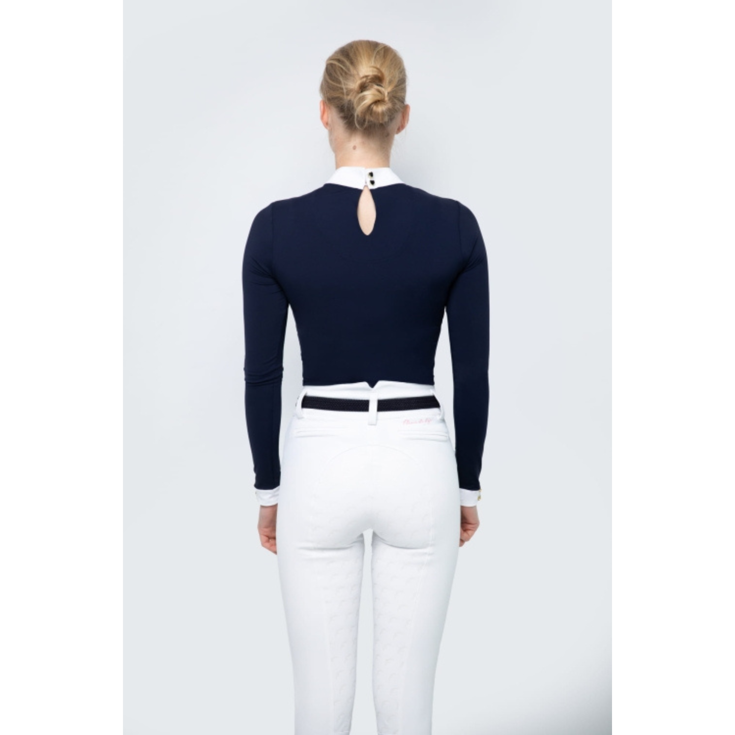 Fleur De Lys Gerbera Long Sleeve Shirt - Navy