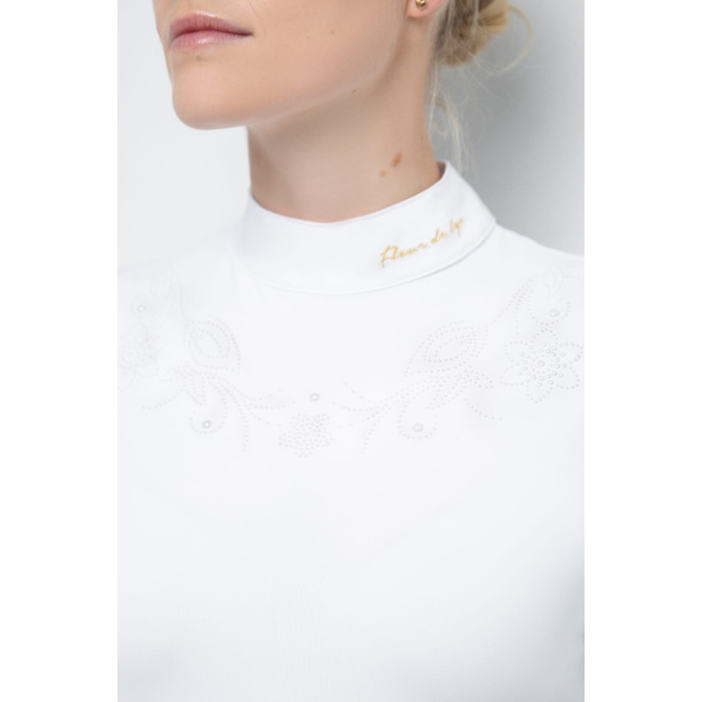 Fleur De Lys Gerbera Long Sleeve Shirt - White