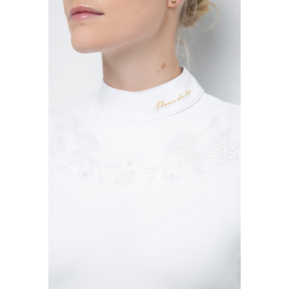 Fleur De Lys Gerbera Long Sleeve Shirt - White