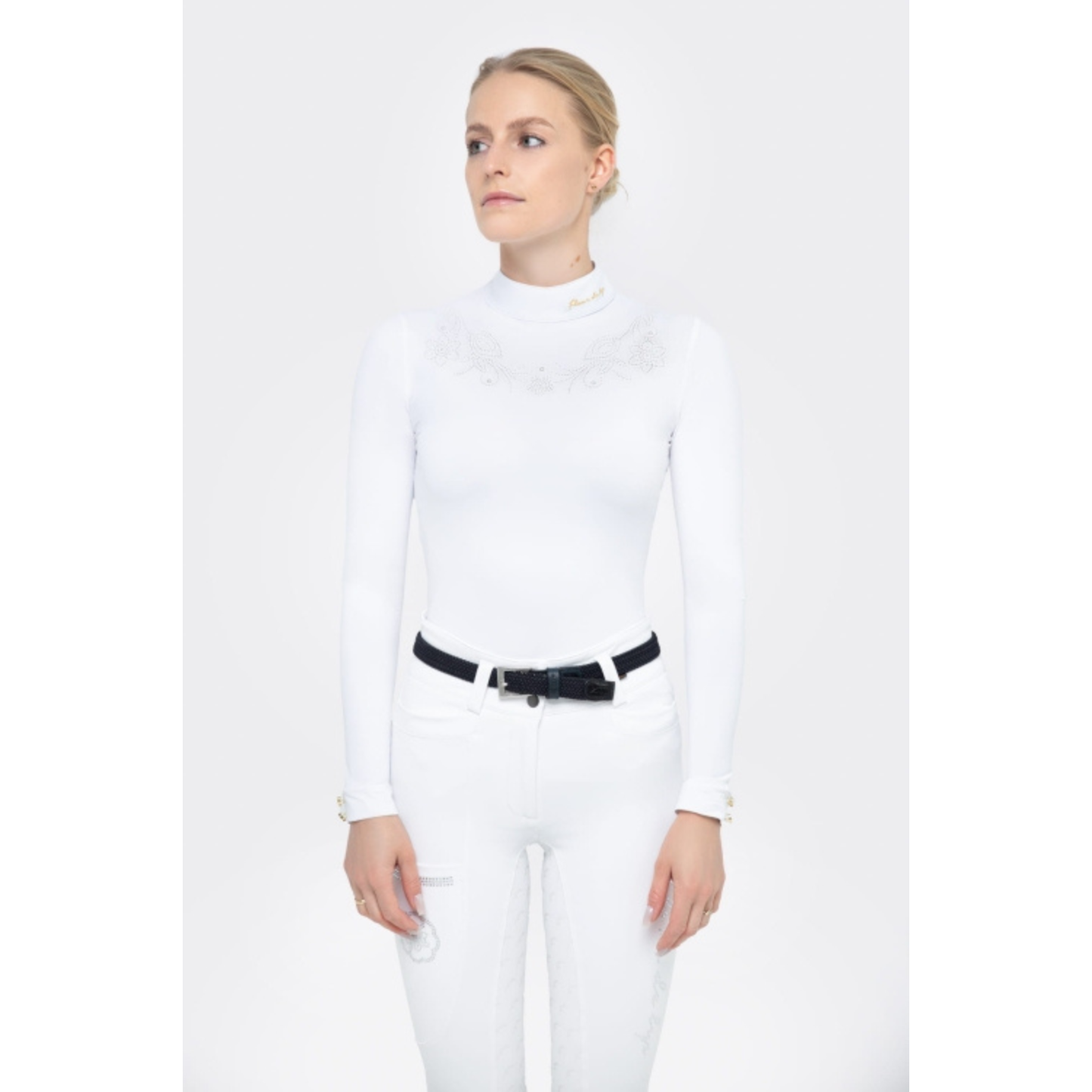 Fleur De Lys Gerbera Long Sleeve Shirt - White