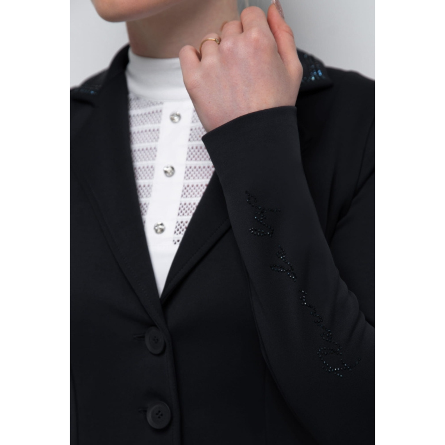 Fleur De Lys Glitter Show Jacket - Black