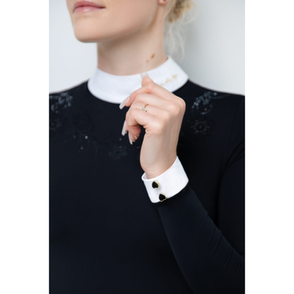 Fleur De Lys Gerbera Long Sleeve Shirt - Black