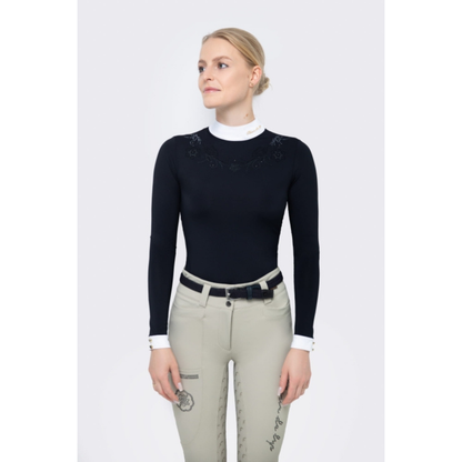 Fleur De Lys Gerbera Long Sleeve Shirt - Black