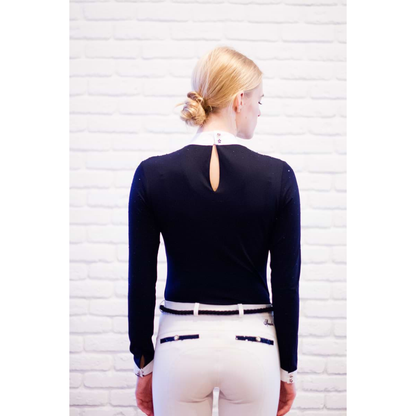 Fleur De Lys Holly Long Sleeve Shirt - Navy