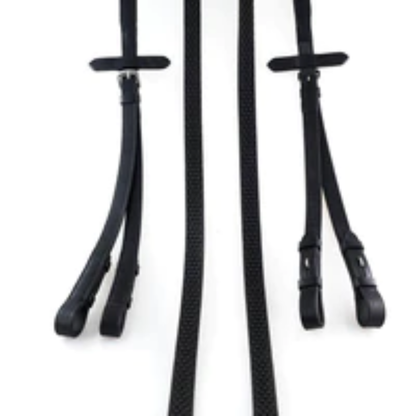 Flexible Fit Bio Grip Split Reins Black - Full Black Only