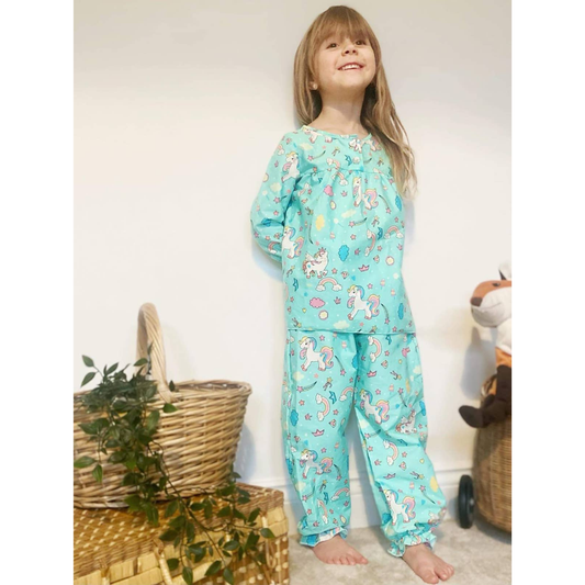 Fox In A Box - Aqua Magical Pony Children's Pyjama Set - Size 3-4 years Only