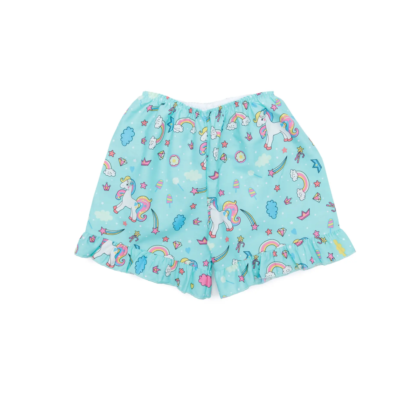 Fox In A Box - Aqua Magical Pony Children's Short Pyjama Set - Size 5-6 Years Only