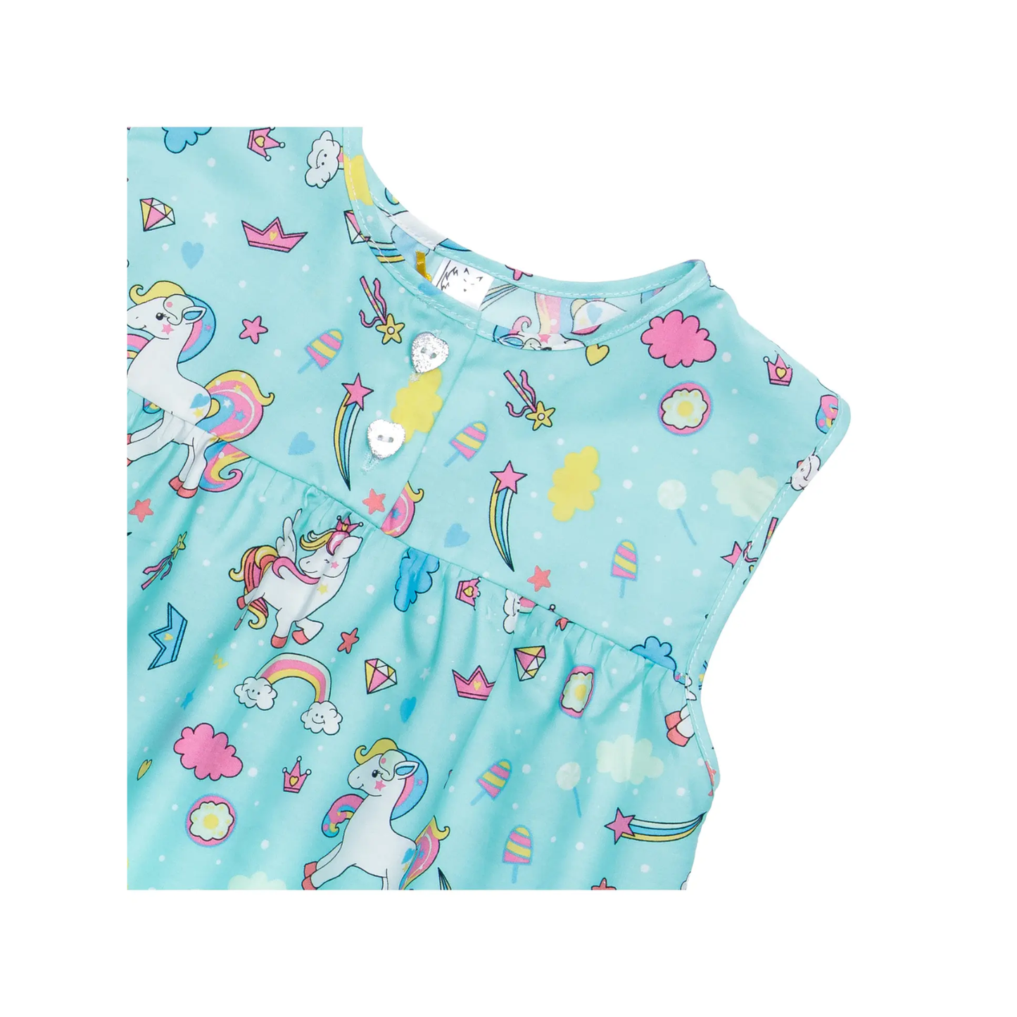 Fox In A Box - Aqua Magical Pony Children's Short Pyjama Set - Size 5-6 Years Only