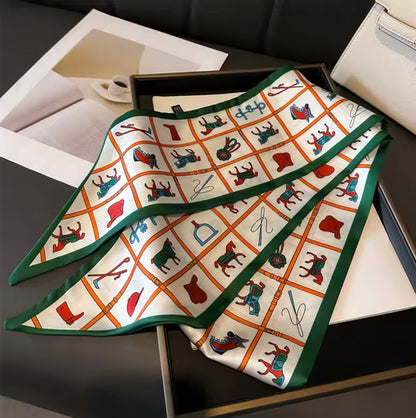 HELEN Horse Design Skinny Scarf