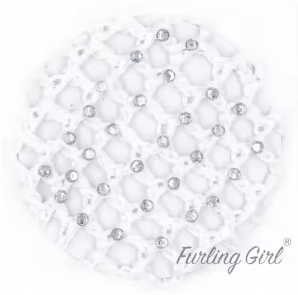 THD Crocheted Ribbon Hair Bun Net with Crystals