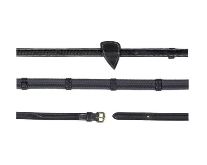 Dy'On 1/2” Rubber Reins with 7 Leather Loops and Plaited Detail - D Collection