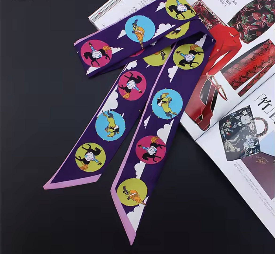 SKY Horse Design Twilly Scarf, Hair or Handbag Tie