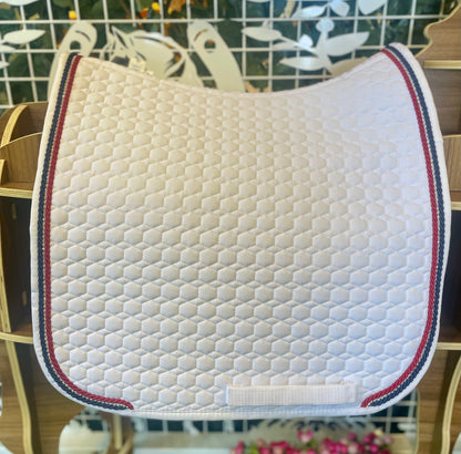 Mattes Square Dressage SaddlePad - White Quilt - No Sheepskin - Medium