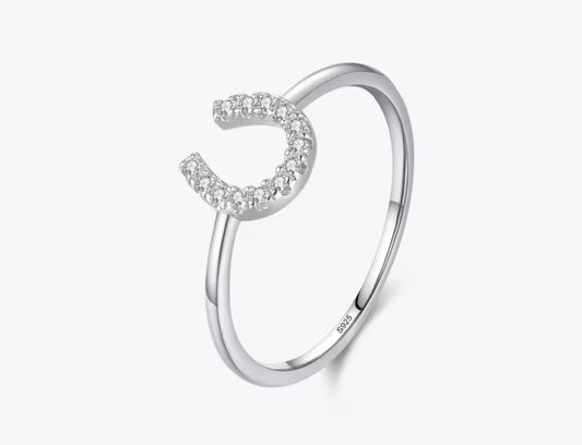 THD Equestrian Horse Shoe Ring with Cubic Zirconias