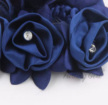 THD Rose Petal Scrunchie with Crystals