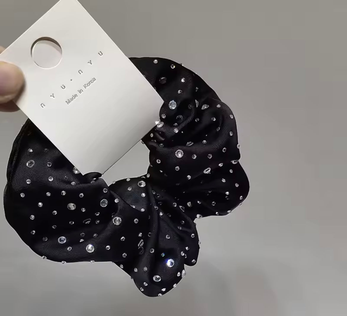 THD Satin Scrunchie with Sparkling Crystals