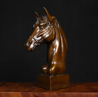 Copper Horse Head Sculpture