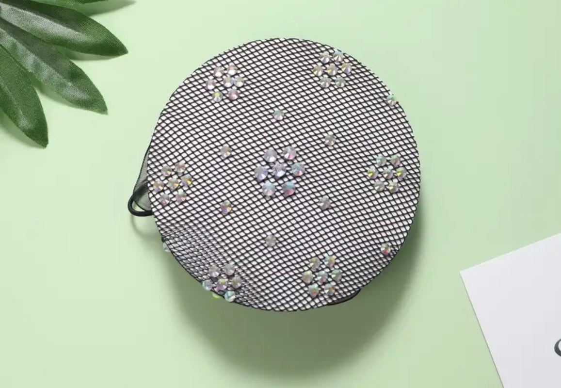 THD Crystal Bun Hair Net with Elastic