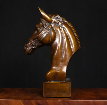 Copper Horse Head Sculpture