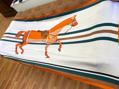 CRYSTAL Horse Print Large Silk Scarf