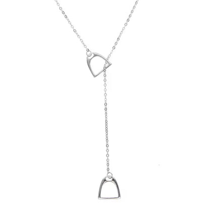 THD Mini English Stirrup Iron Lariat Long Necklace