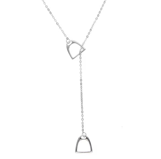THD Mini English Stirrup Iron Lariat Long Necklace