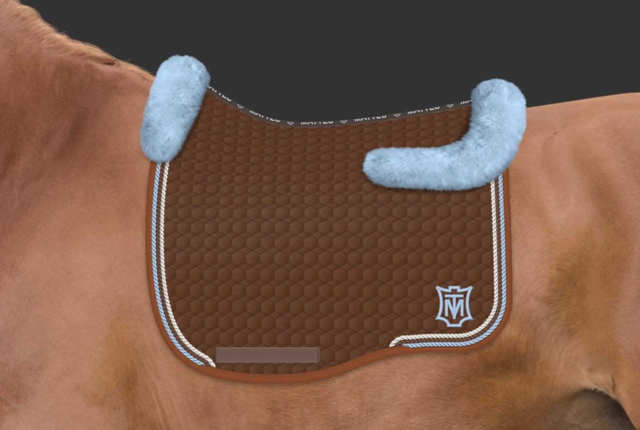 Mattes Eurofit Dressage SaddlePad - Nougat Quilt - Top Sheepskin - Large - ON ORDER DELIVERY APPROX 01/09/2026