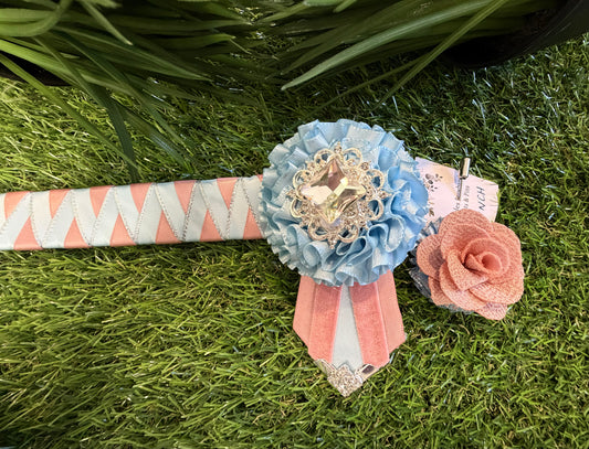 Parkhill Ribbon Browband - Baby Pink/Blue - 15.5" (Full)