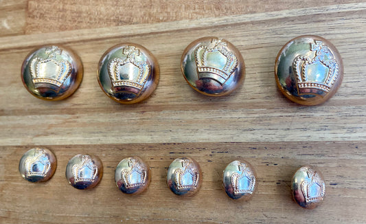Crown Button Set - Gold