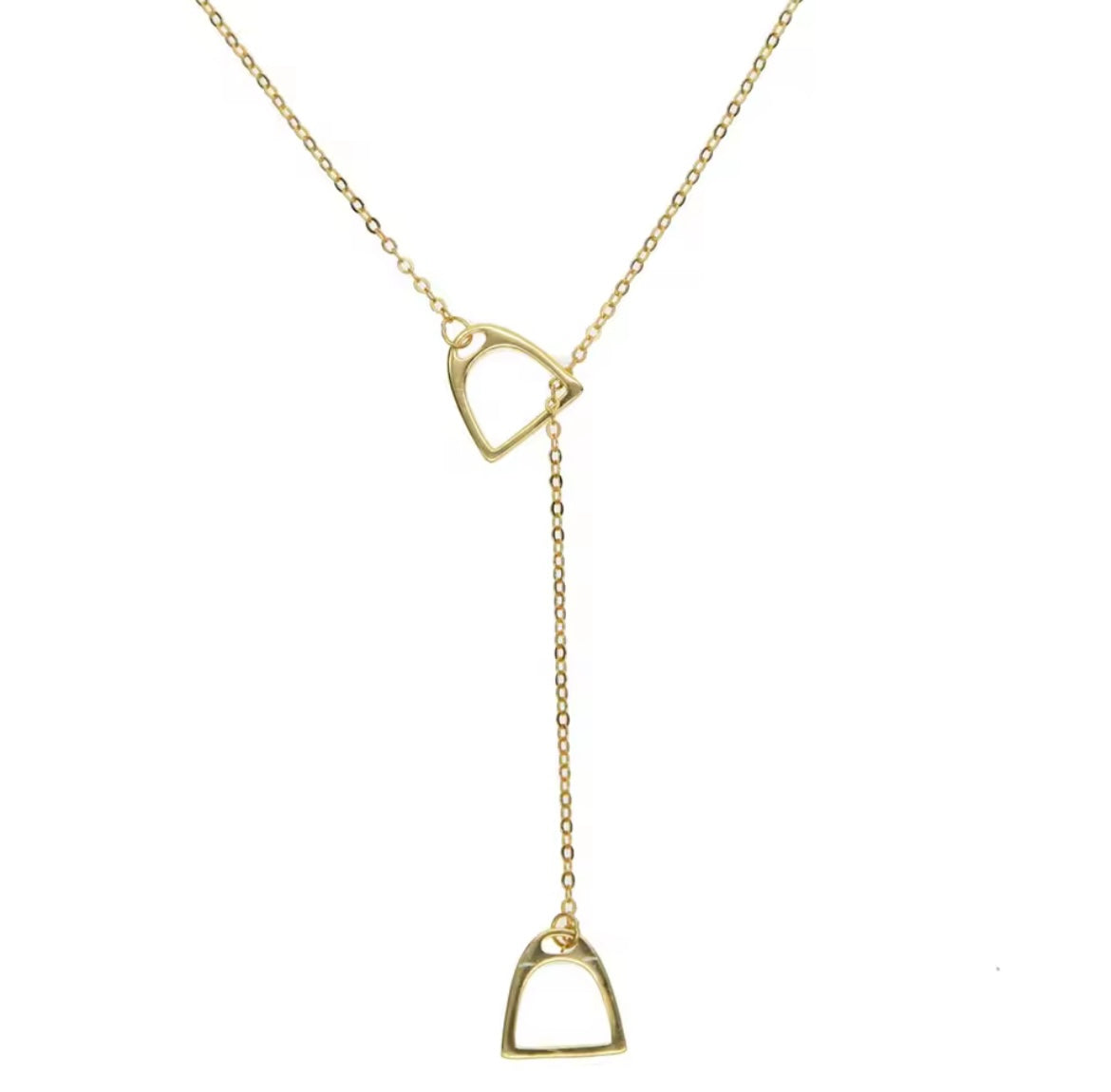 THD Mini English Stirrup Iron Lariat Long Necklace