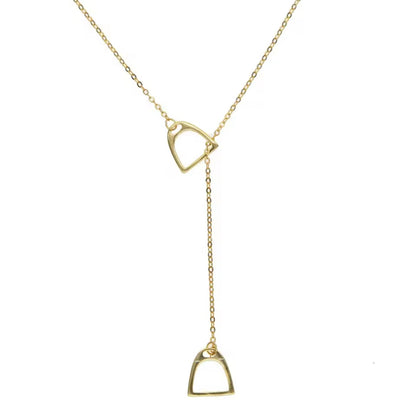 THD Mini English Stirrup Iron Lariat Long Necklace