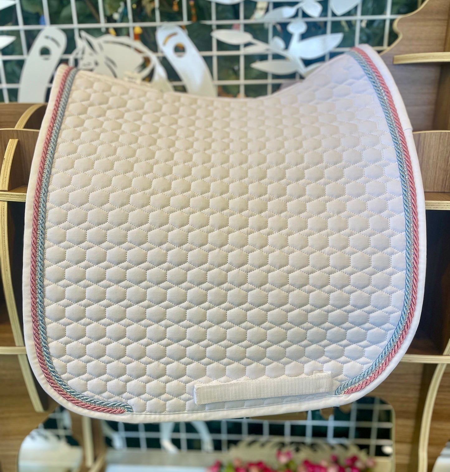 Mattes Square Dressage SaddlePad - White Quilt - No Sheepskin - Small
