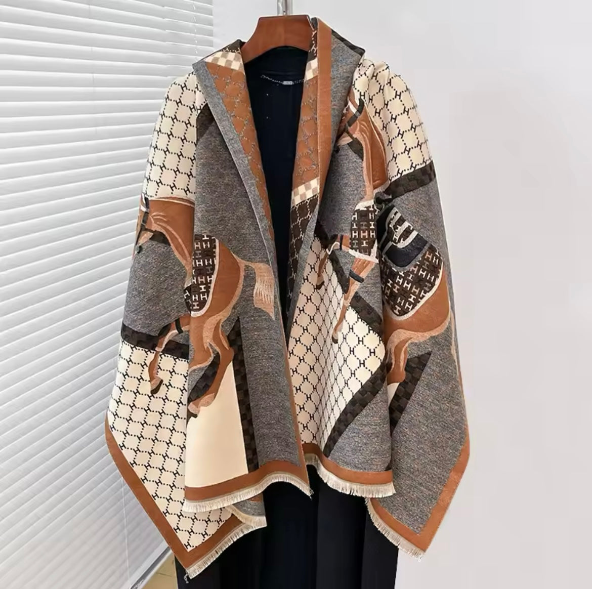 Horse Print Cashmere Scarf