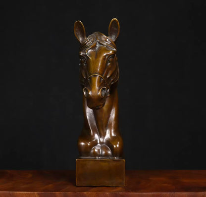Copper Horse Head Sculpture