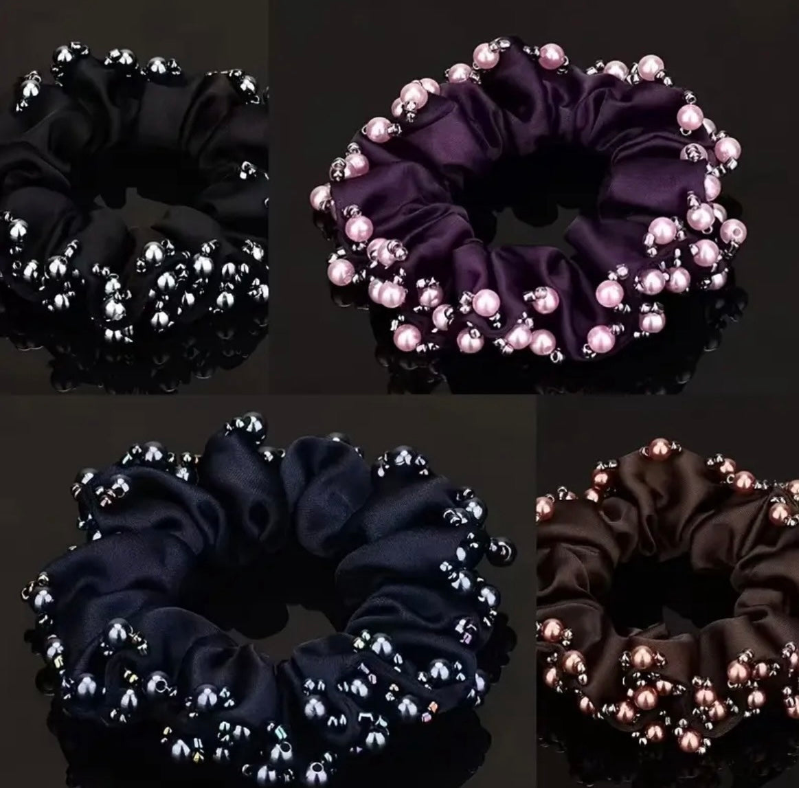 Imitation Pearl Scrunchie