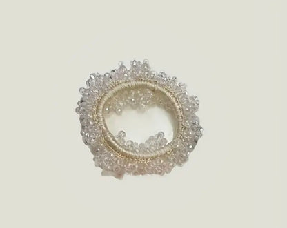 THD Elegant Beaded Crystal Scrunchie