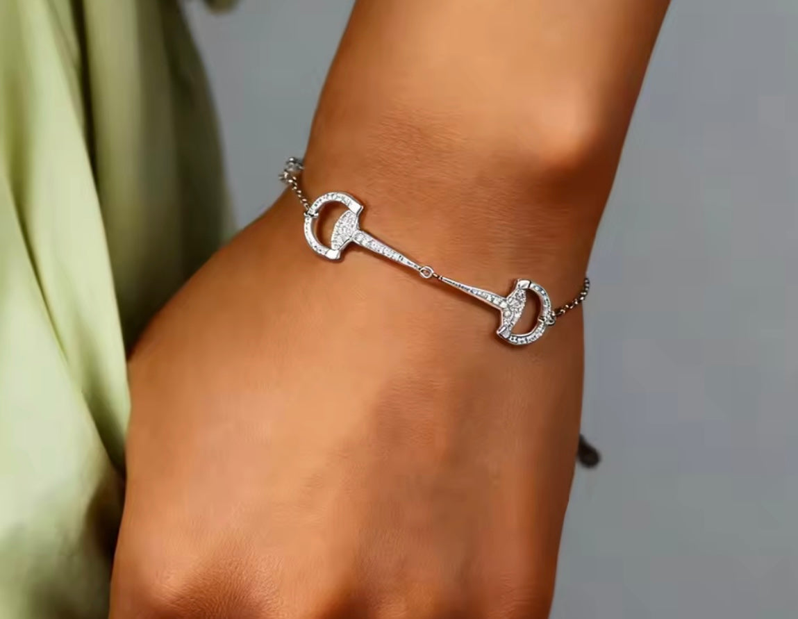 THD Dainty Snaffle Bit Link Chain Bracelet - Sterling Silver