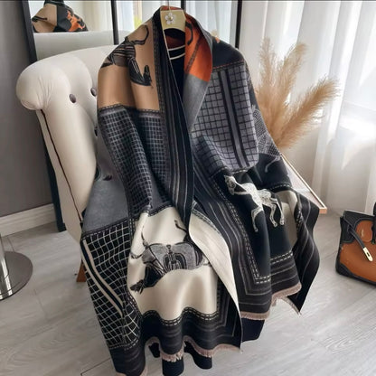 Horse Print Cashmere Scarf