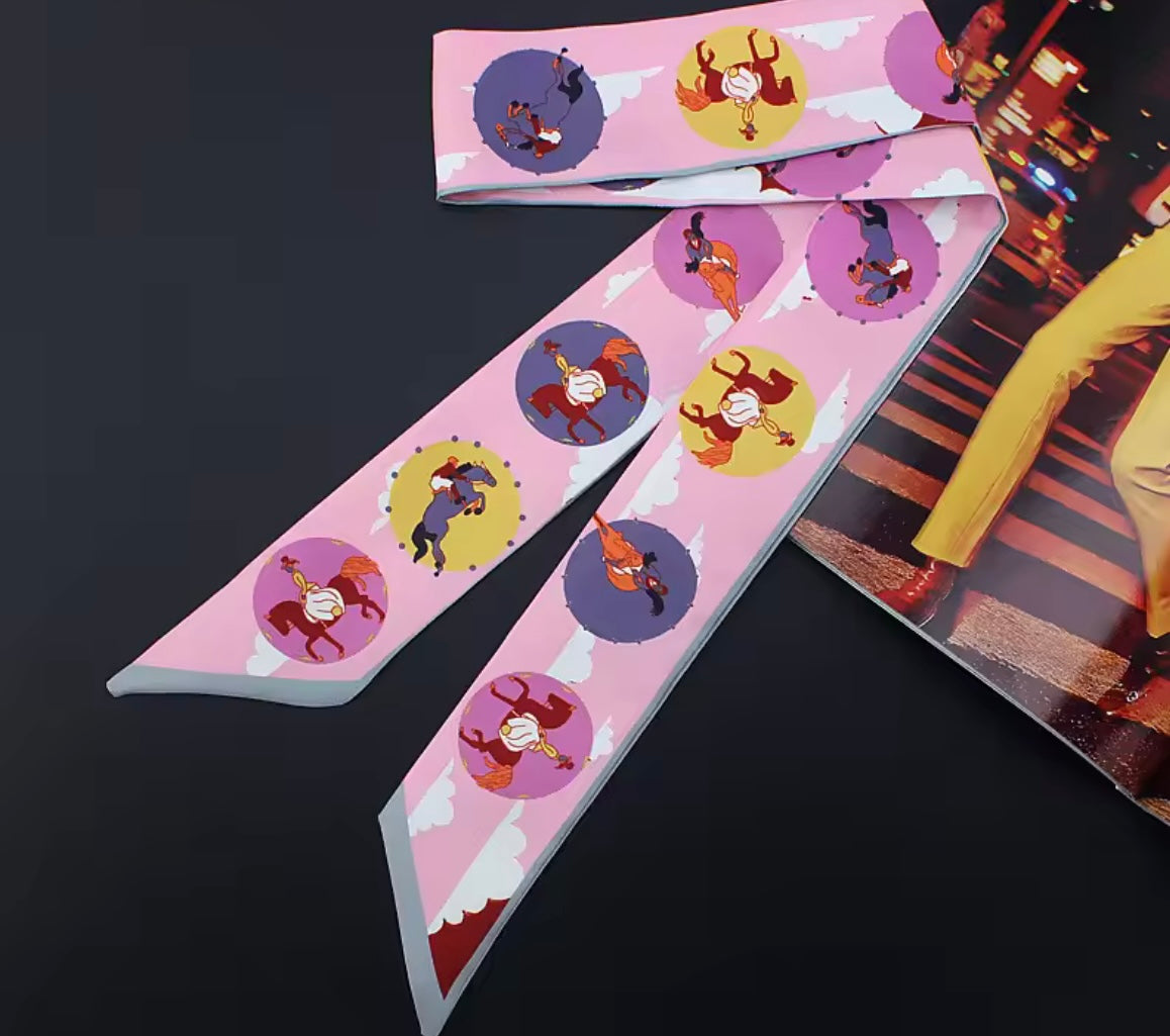 SKY Horse Design Twilly Scarf, Hair or Handbag Tie